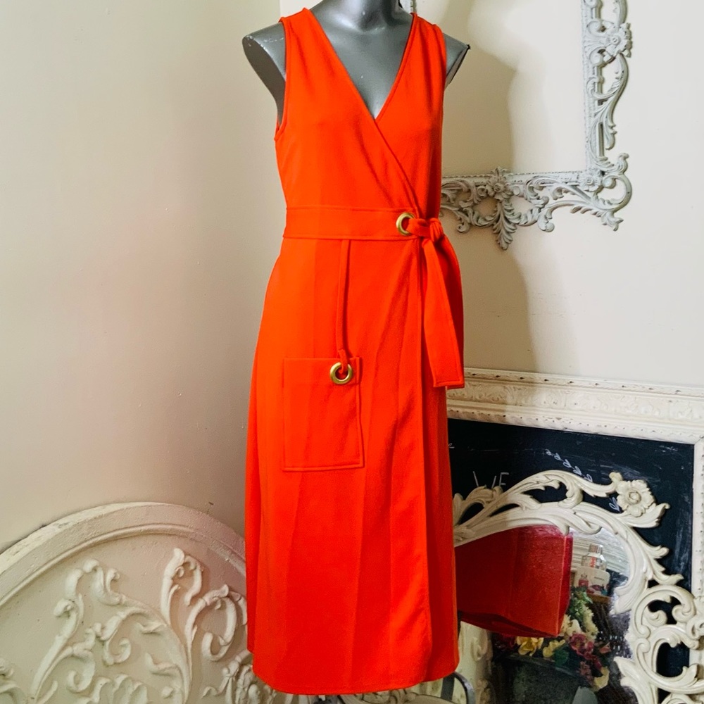 Kensie Wrap Belted Shift Maxi Dress